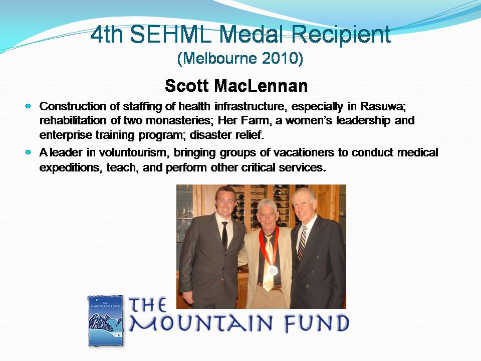 Slide #21, Sir Edmund Hillary Mountain Legacy Medal 2017 presentation event